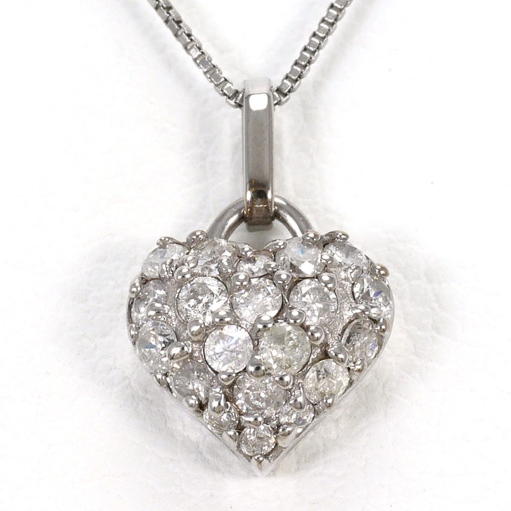 VINTAGE 18k Silver Diamond Necklace